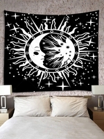 Sun Star and Moon Pattern Tapestry