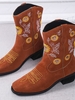 Sunflower Embroidery High Sole Mid-Calf Boots