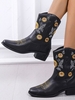 Sunflower Embroidery High Sole Mid-Calf Boots