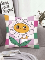 Sunflower Plaid Square Pillowcase