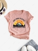 Sunflower Wonderful World Print Short Sleeve T Shirt Xl Light pink