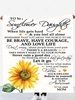 Sunflowers and Letter Printed Flannel Blanket