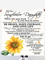 Sunflowers and Letter Printed Flannel Blanket