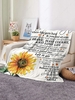 Sunflowers and Letter Printed Flannel Blanket