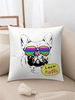 Sunglasses Dog Pattern Plush Pillowcase