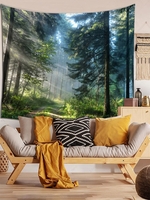 Sunlight and Forest Print Tapestry