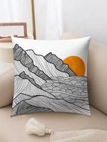 Sunrise Pattern Plush Pillowcase