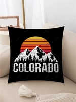 Sunset Mountain Pattern Plush Pillowcase