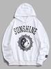 Sunshine Yin Yang Happy Face Flower Graphic Hoodie Xl White