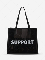 SUPPORT Letter Pattern PVC Large-capacity Shoulder Bag