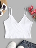 Surplice-front Cropped Camisole M White