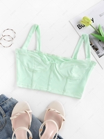 Sweetheart Neck Basic Bustier Top M Light green