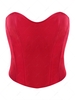 Sweetheart Strapless Sheeny Corset Top M Red