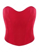 Sweetheart Strapless Sheeny Corset Top M Red