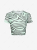 Swirl Print Crop T Shirt S Light green