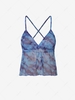 Swirl Print Mesh See Thru Bralette Top Blue