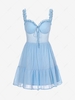 Swiss Dot Frilled Tie Pep Hem Dress S Light blue