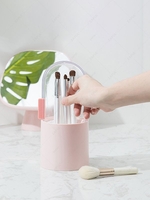 Swivel Faux Pearls Dustproof Make Up Brush Holder Storage Box
