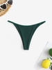 Tanga Textured Bikini Bottom M Deep green
