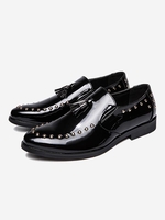 Tassel Rivet Leather Loafers