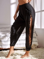 Tassel Tulip Side Beach Pants L Black