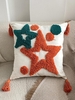 Tasseled Detail Star Textured Pillowcase