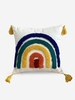 Tasseled Dotted Rainbow Geometric Textured Pillowcase Without Filler