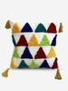 Tasseled Dotted Rainbow Geometric Textured Pillowcase Without Filler