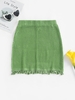 Tassels Crochet Knit Cover Up Beach Skirt M Green