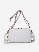 Tassels Decor Zipper Crossbody Bag