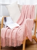Tassels Soft Cozy Rhombus Knitted Throw Blanket For Couch And Bed