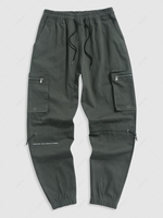 Techwear Toggle Drawstring Jogger Cargo Pants M Army green