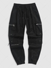 Techwear Toggle Drawstring Jogger Cargo Pants Xs Natural black