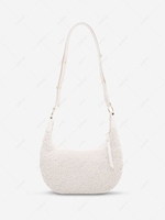 Teddy Fur Half Moon Shoulder Bag
