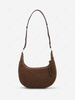 Teddy Fur Half Moon Shoulder Bag