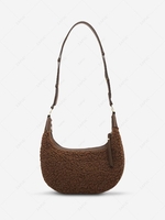Teddy Fur Half Moon Shoulder Bag