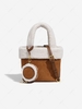 Teddy Fur Insert Faux Suede Crossbody Bag with Purse