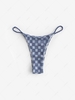 Terry Cloth Checkerboard Bikini Bottom L Light blue