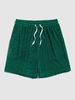 Terry Cloth Drawstring Pocket Shorts L Deep green