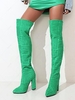 Terry Cloth Textured Chunky Heeled Over-the-knee Boots