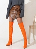 Terry Cloth Textured Chunky Heeled Over-the-knee Boots