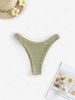 Textured Brazilian Bikini Bottom L Light green