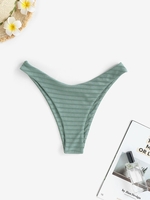 Textured Brazilian Bikini Bottom M Green