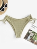 Textured Cinched Adjustable Bikini Bottom L Light green