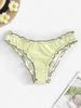 Textured Contrast Frilled Bikini Bottom M Light yellow