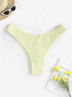 Textured Crinkle Bikini Bottom L Light yellow