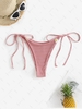 Textured Daisy Applique Adjustable Bikini Bottom L Light pink
