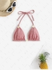 Textured Daisy Applique Bikini Top L Light pink