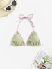 Textured Halter Bikini Top L Light green