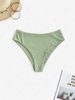 Textured High Waisted Tankini Bottom M Light green